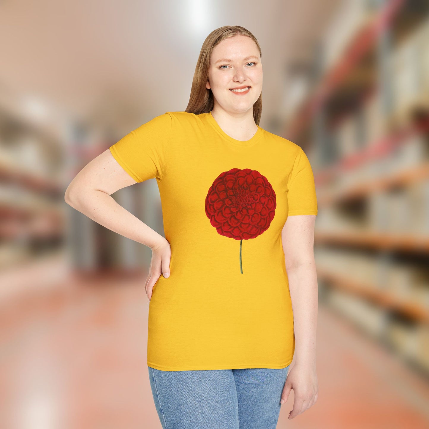 Red Dahlia Softstyle T-Shirt