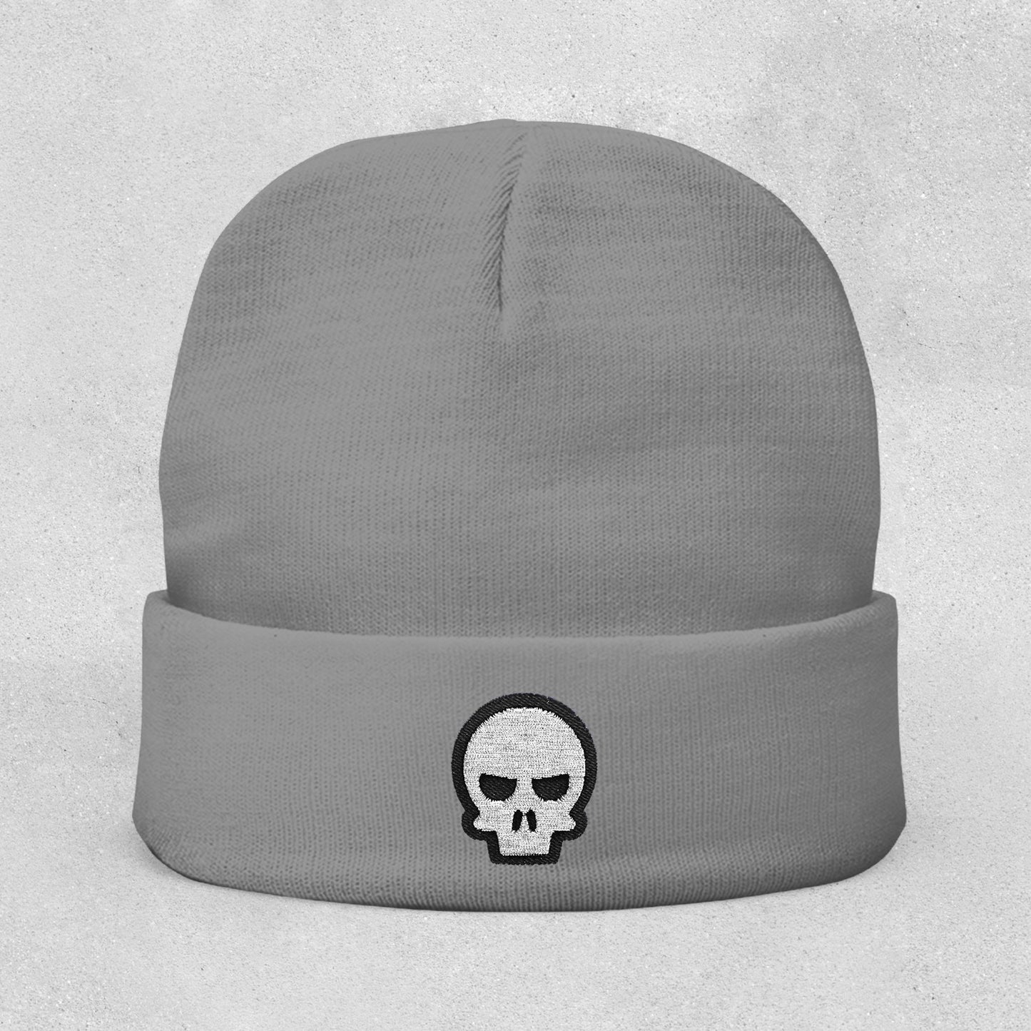 Skull Knit Beanie (Embroidery)