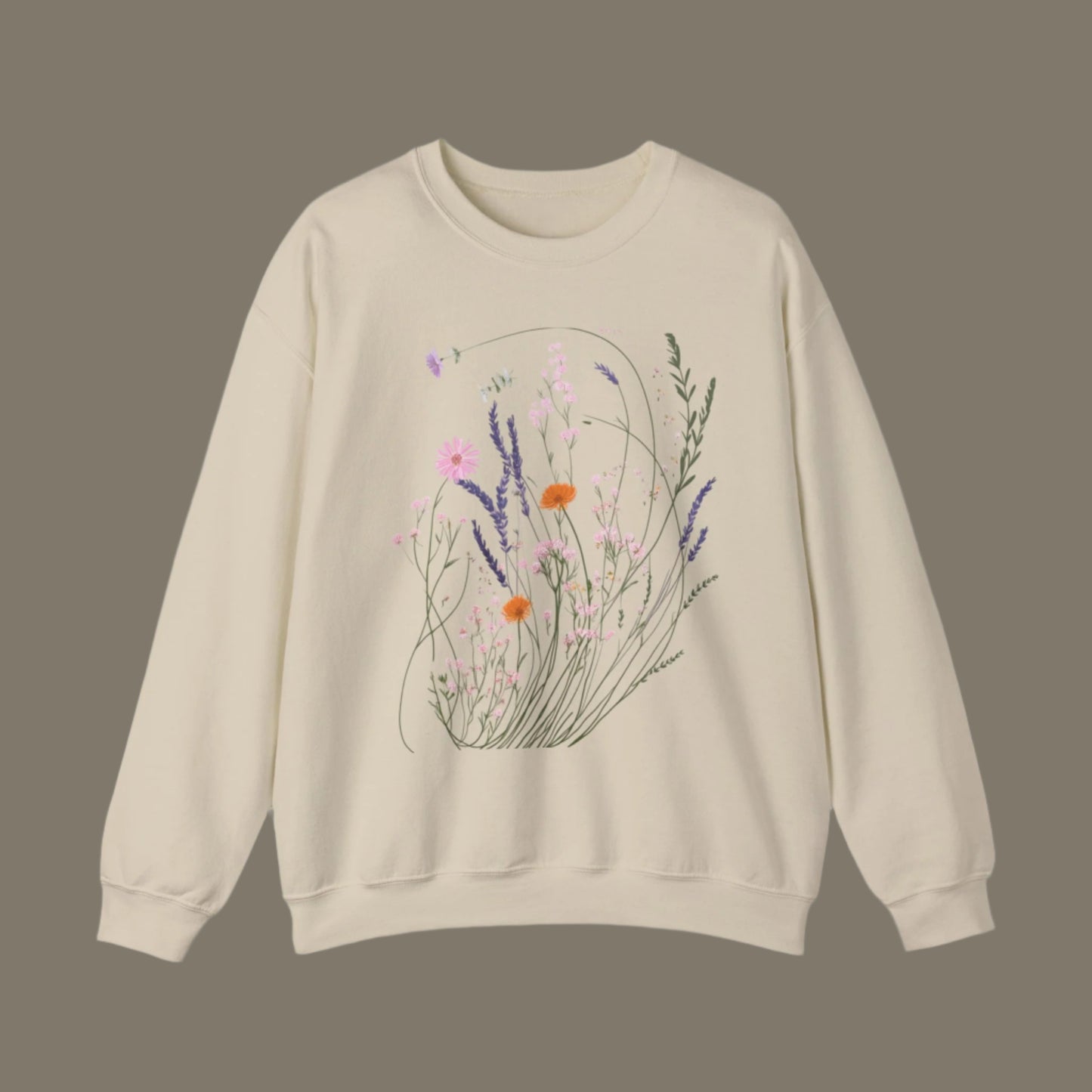 Floral Print Unisex Heavy Blend™ Crewneck Sweatshirt