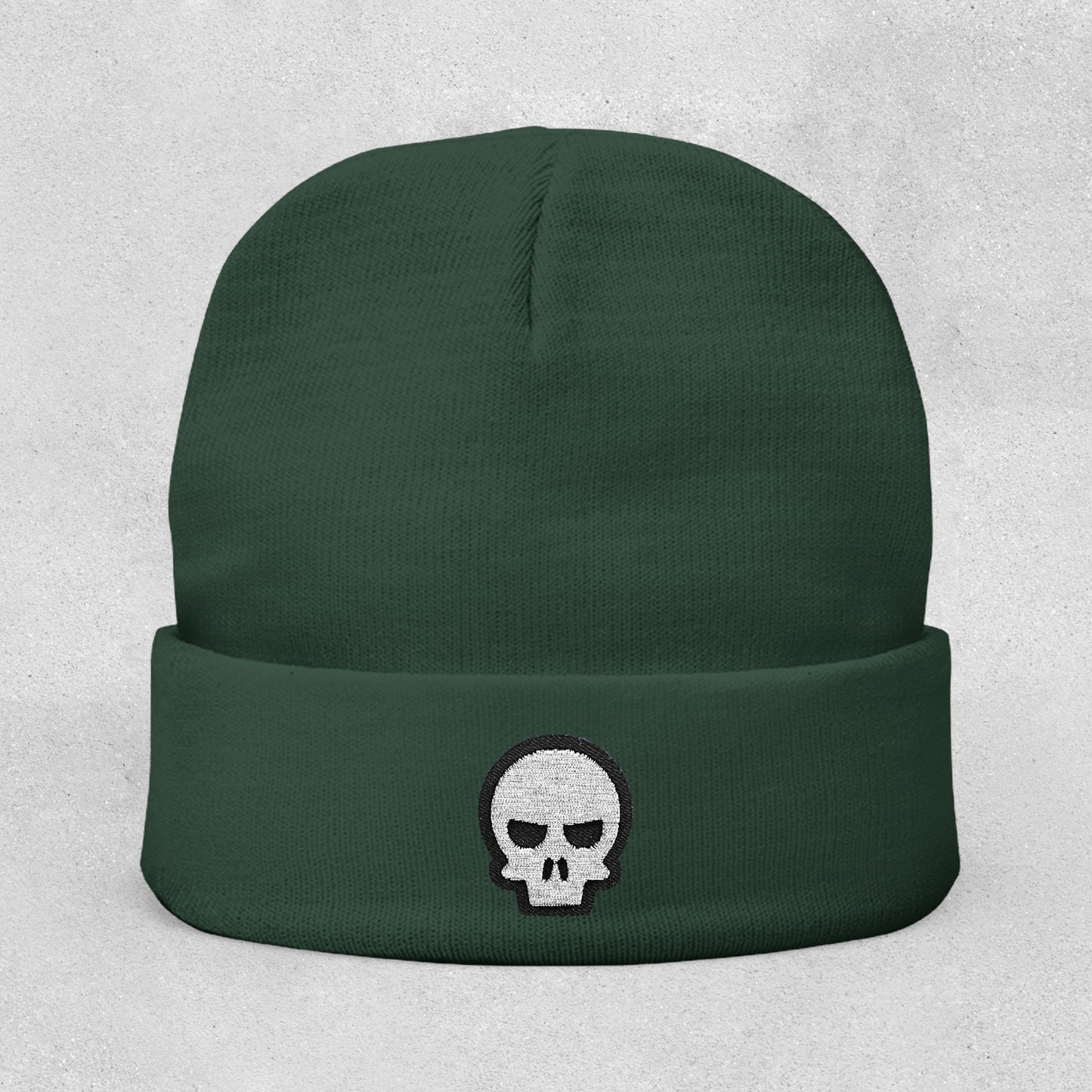 Skull Knit Beanie (Embroidery)