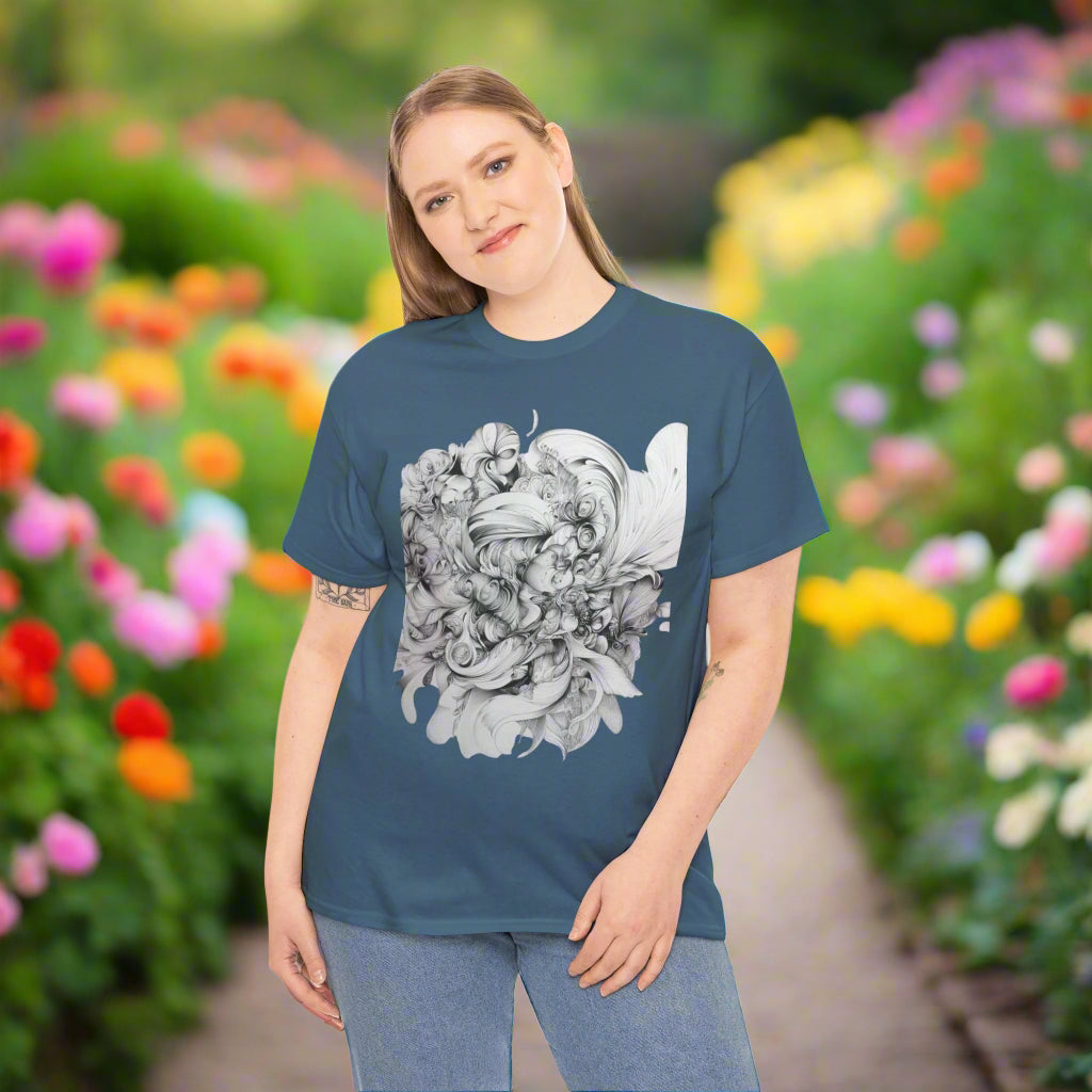Unique Artistic Floral Unisex Heavy Cotton Tee
