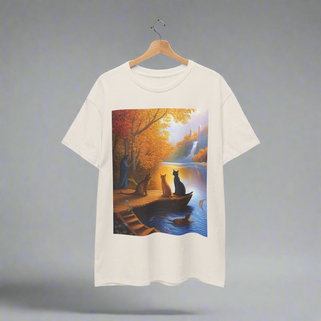 Cats at the Lake Unisex Heavy Cotton Tee