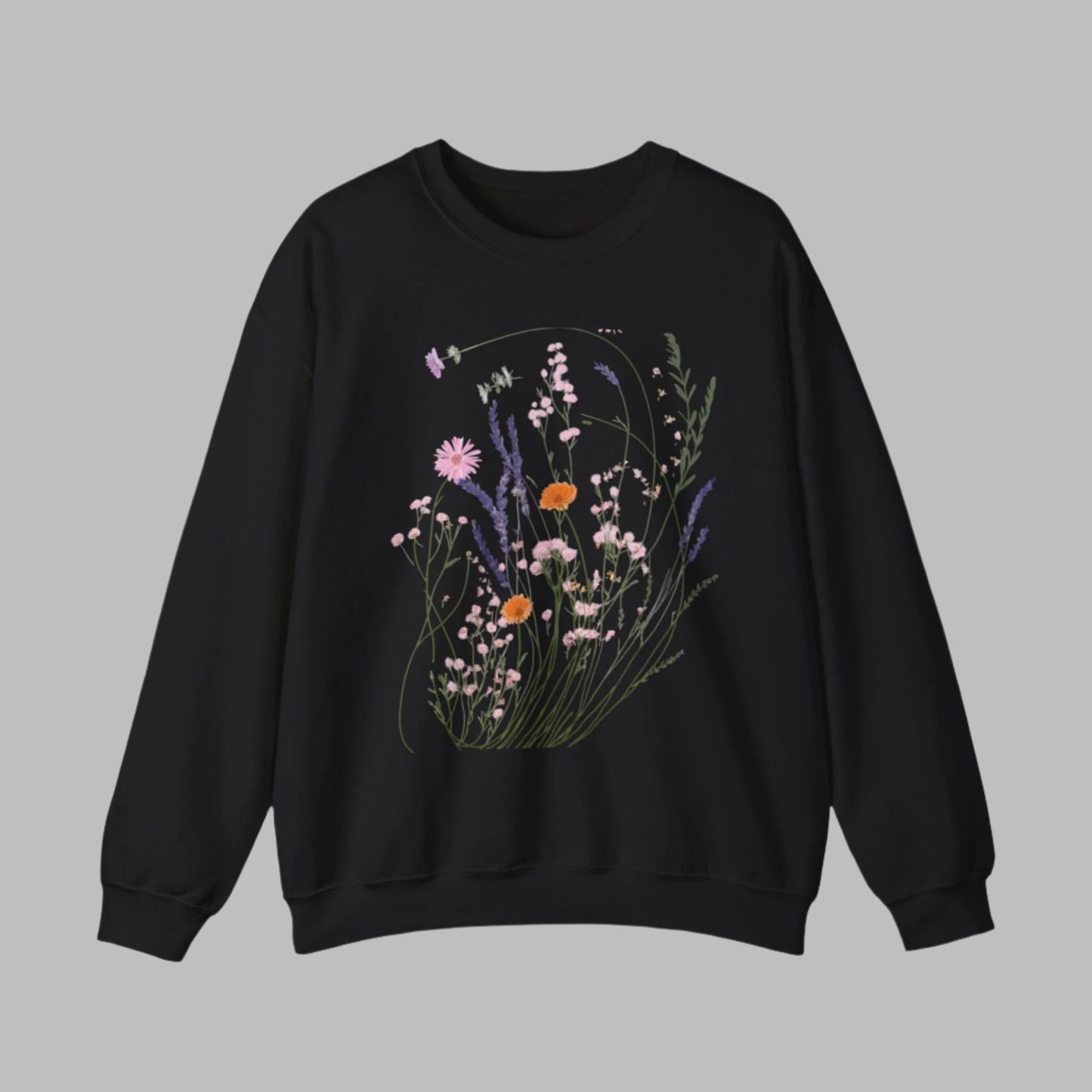 Floral Print Unisex Heavy Blend™ Crewneck Sweatshirt