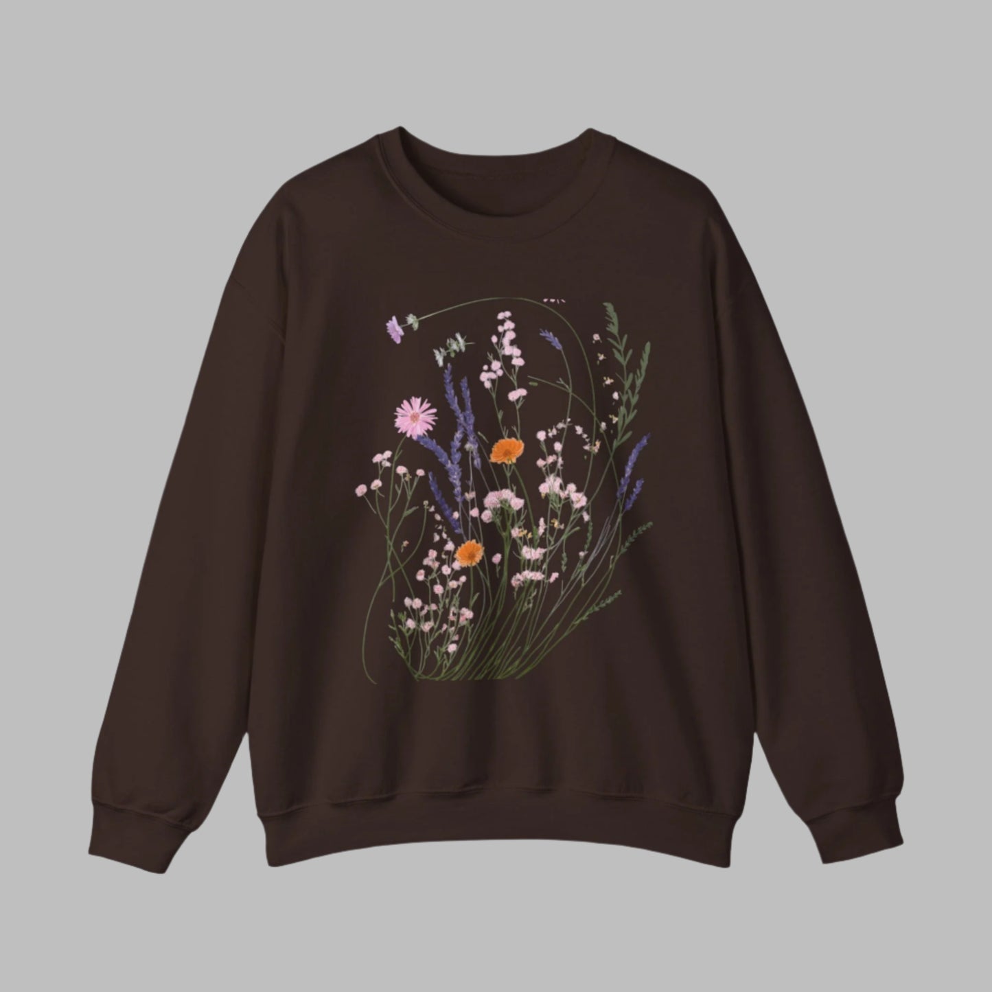 Floral Print Unisex Heavy Blend™ Crewneck Sweatshirt