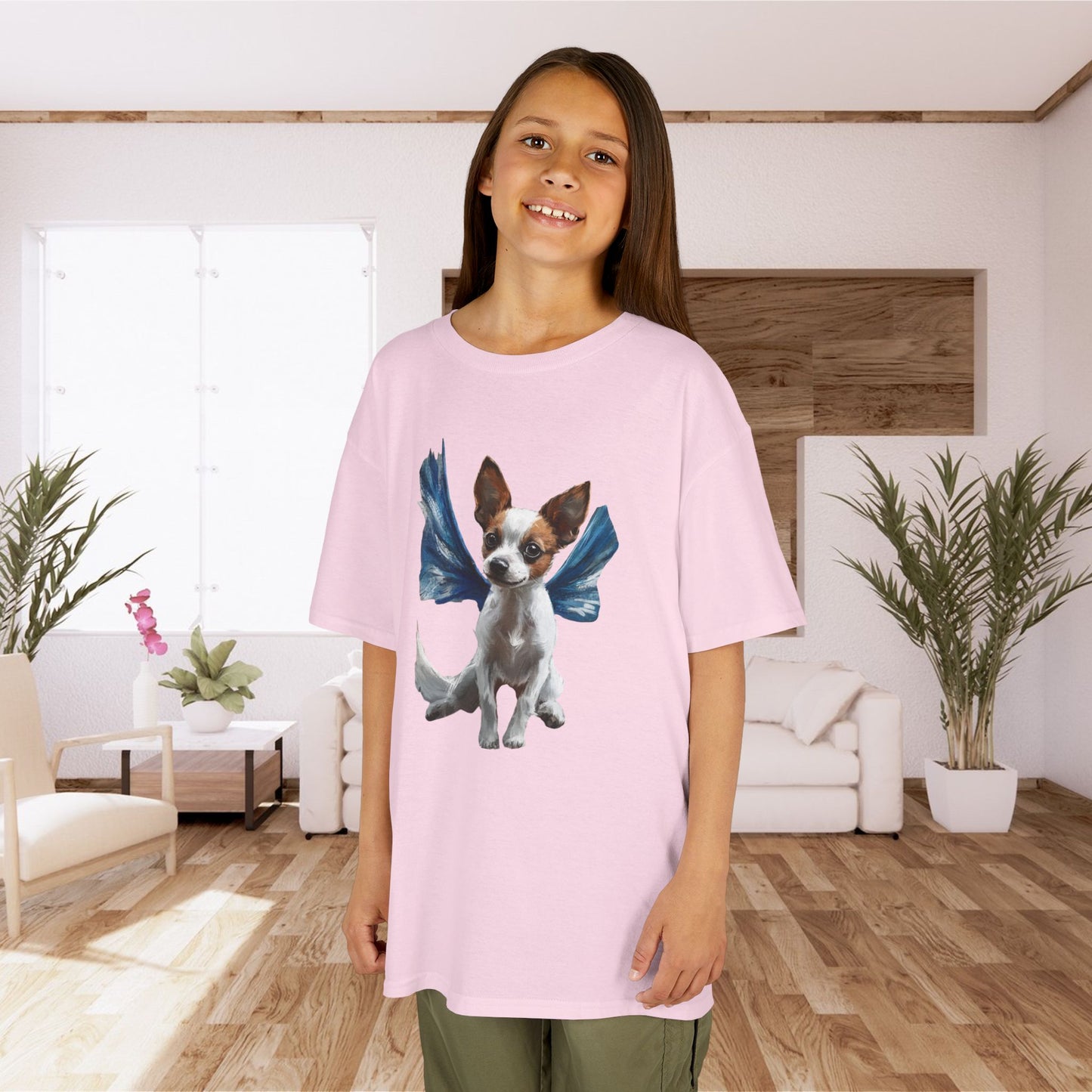 Adorable Dog Design Kids Cotton Tee