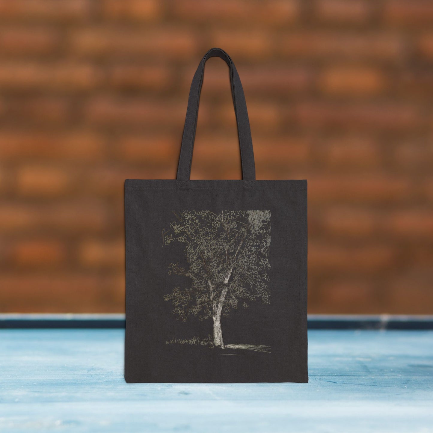 Elegant Tree Design Cotton Canvas Tote Bag
