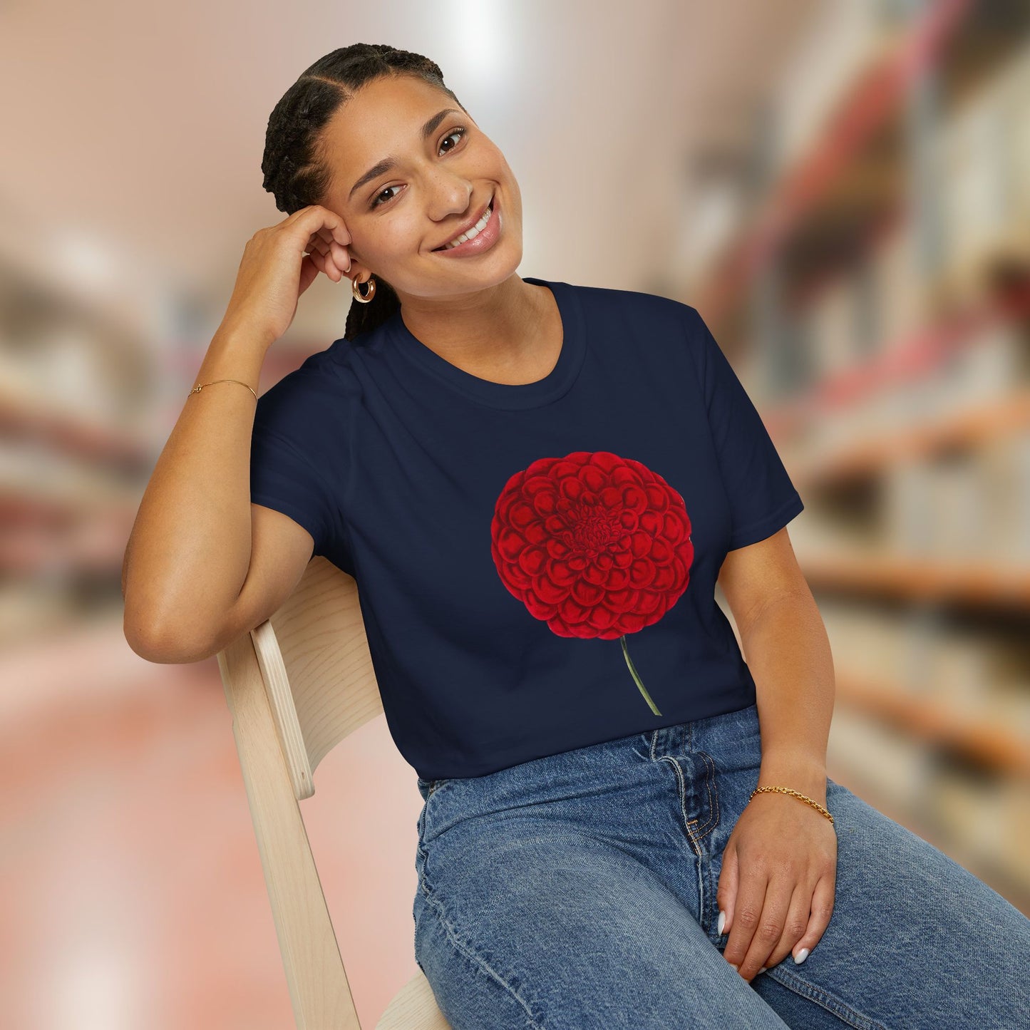 Red Dahlia Softstyle T-Shirt