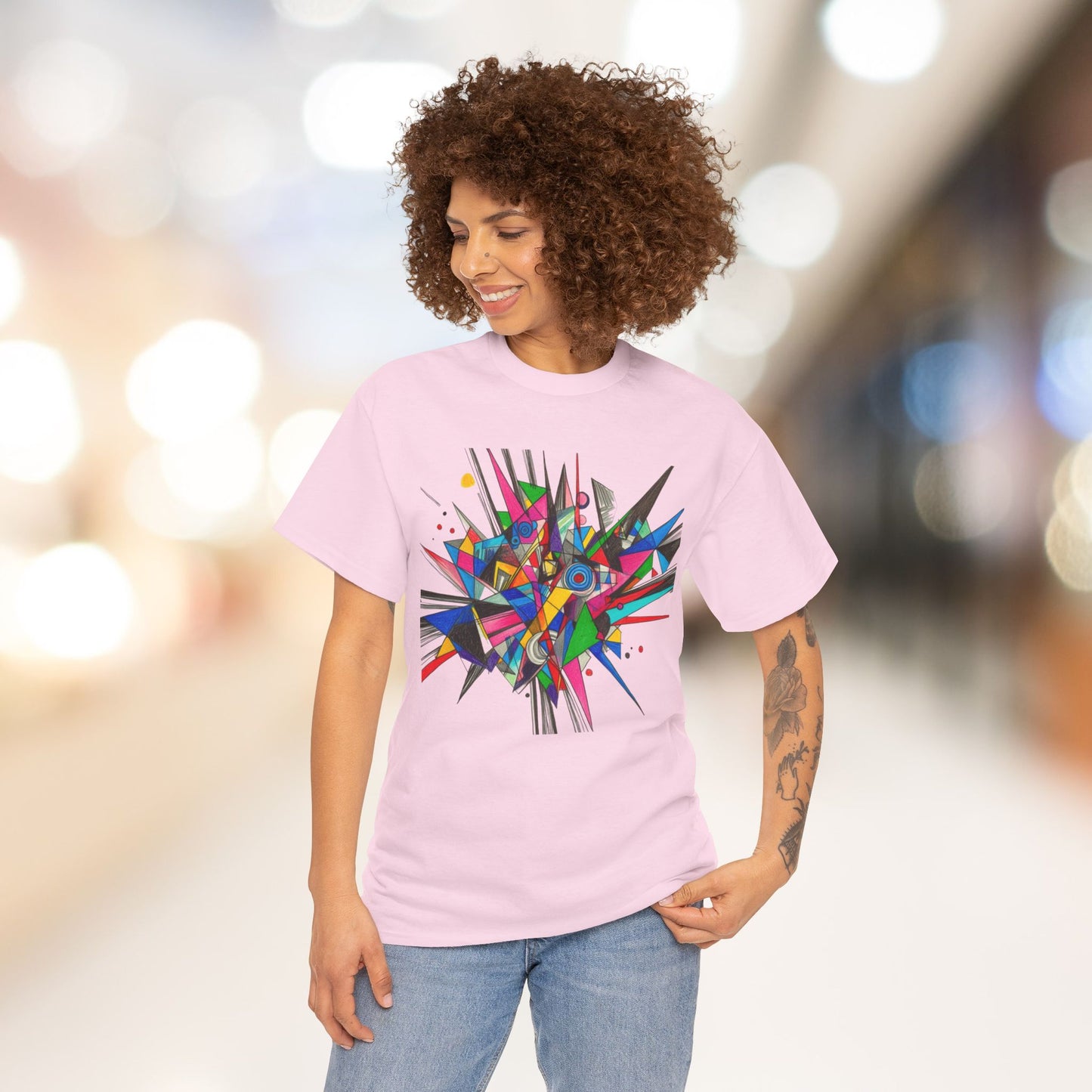 Geometric Spike Art Heavy Cotton Tee