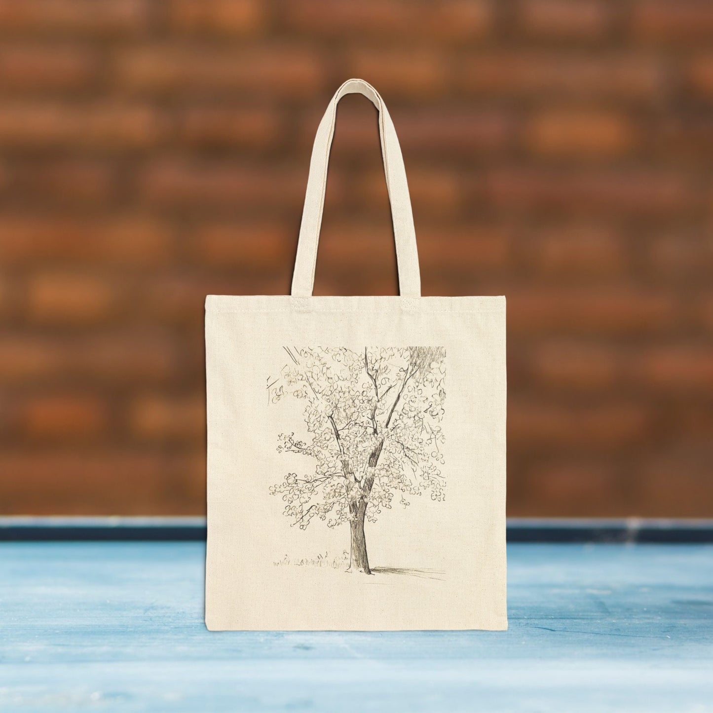 Elegant Tree Design Cotton Canvas Tote Bag