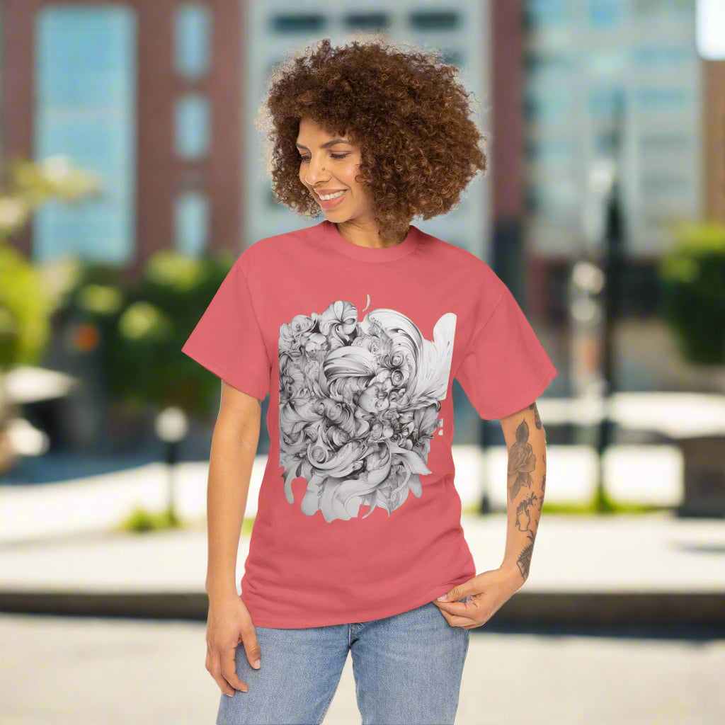 Unique Artistic Floral Unisex Heavy Cotton Tee