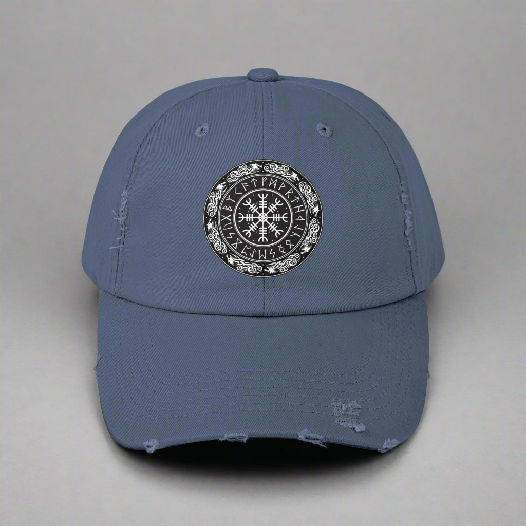 Nordic Runes Unisex Distressed Cap