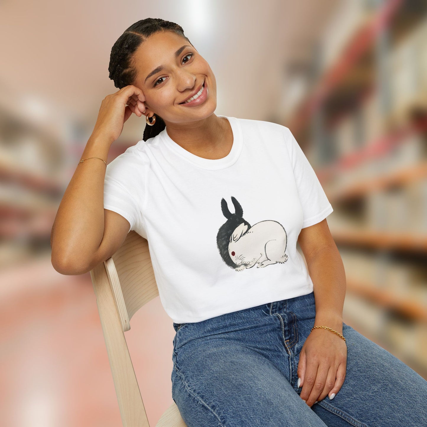 Artistic Bunny Unisex Softstyle T-Shirt