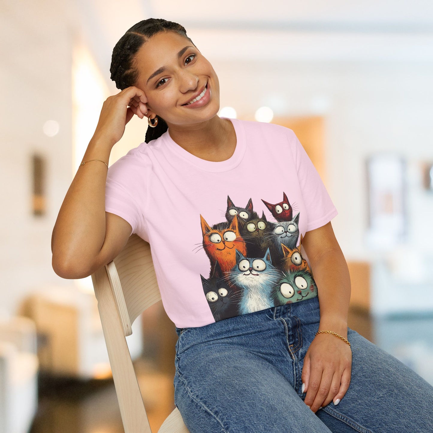 Staring at You Cat Graphic T-Shirt