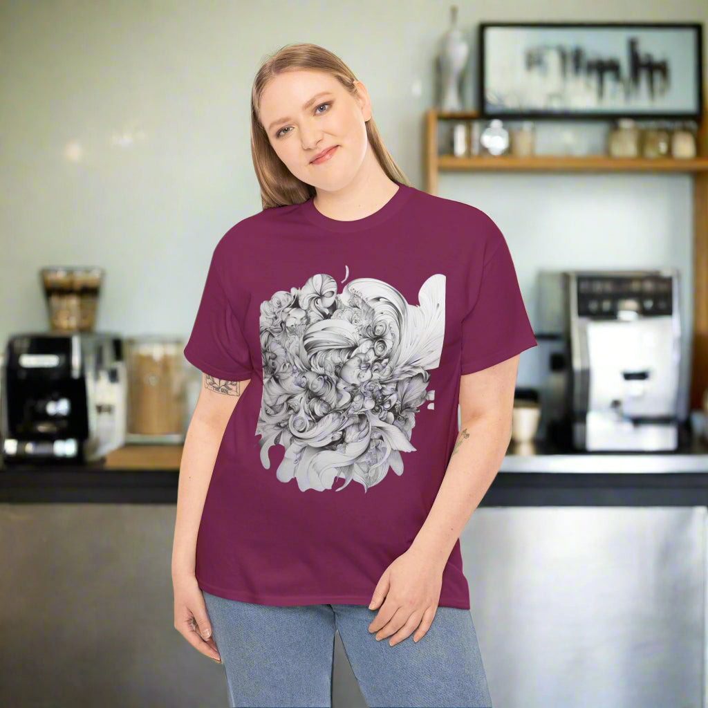 Unique Artistic Floral Unisex Heavy Cotton Tee