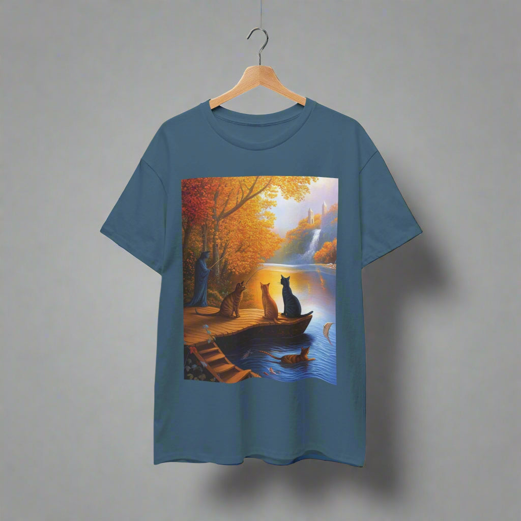 Cats at the Lake Unisex Heavy Cotton Tee