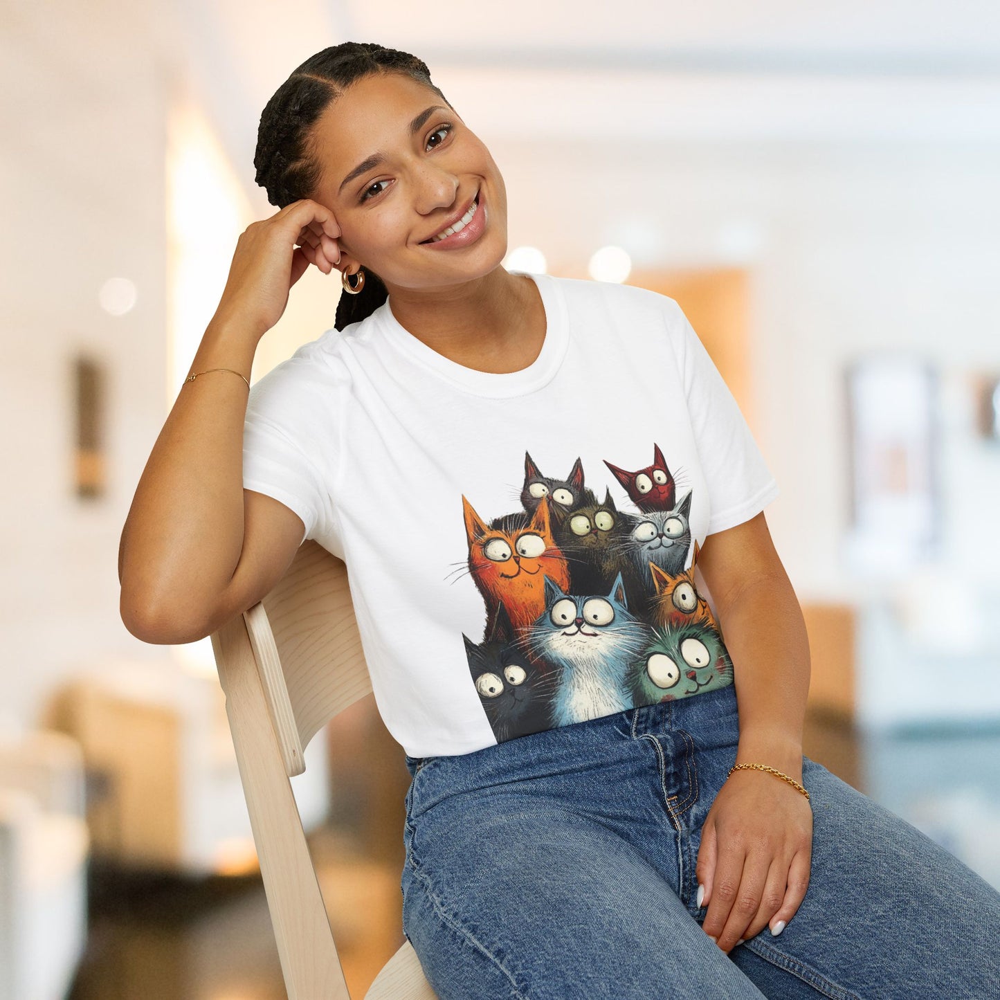 Staring at You Cat Graphic T-Shirt