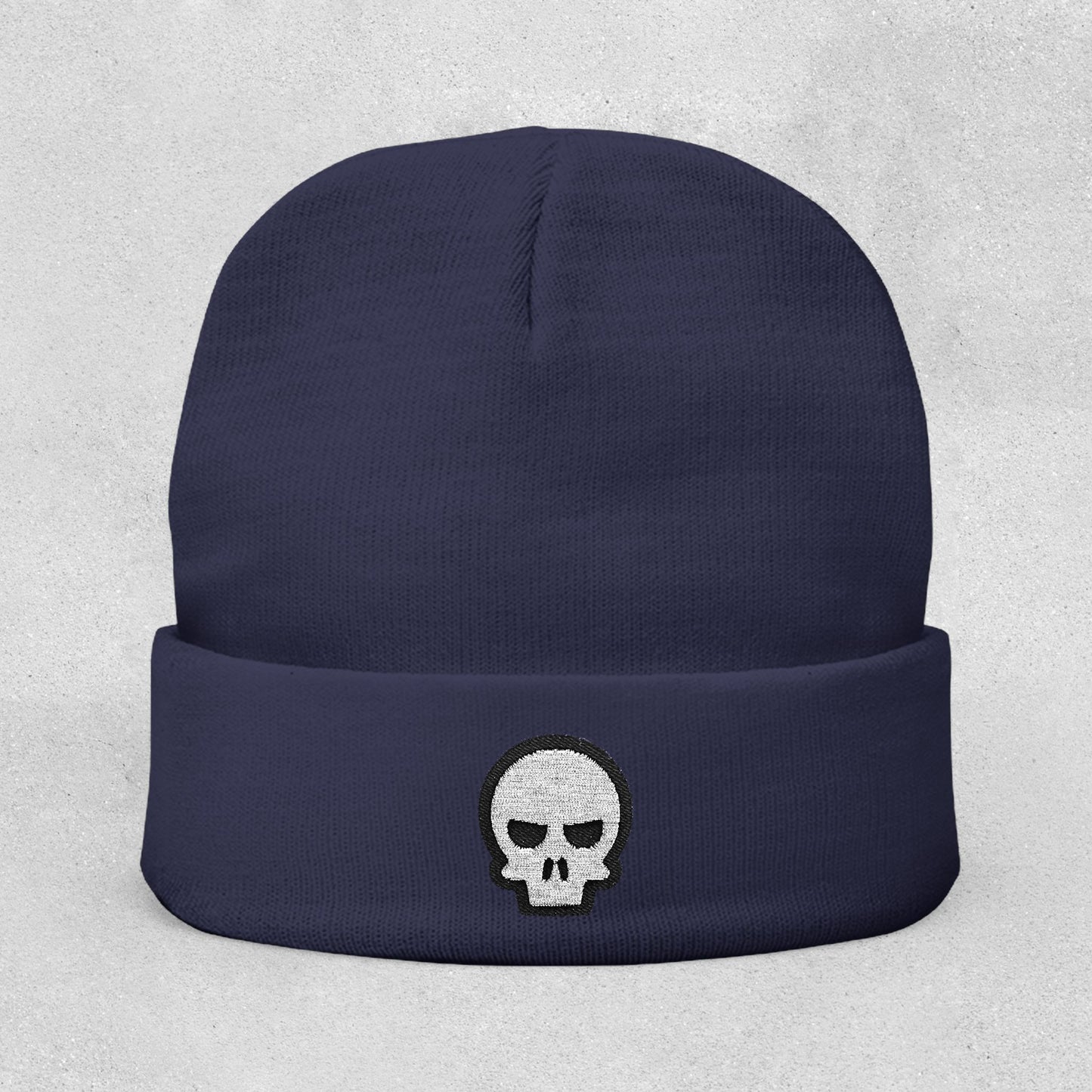 Skull Knit Beanie (Embroidery)
