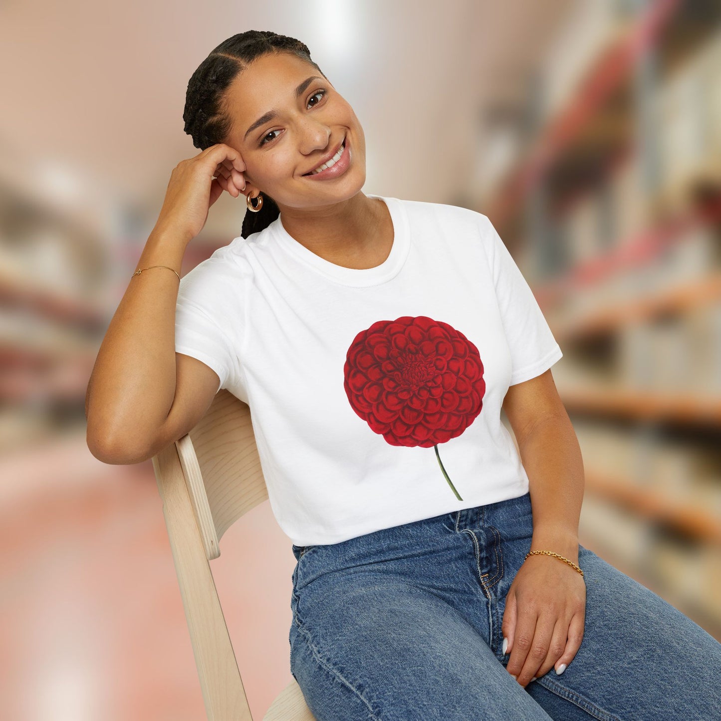 Red Dahlia Softstyle T-Shirt