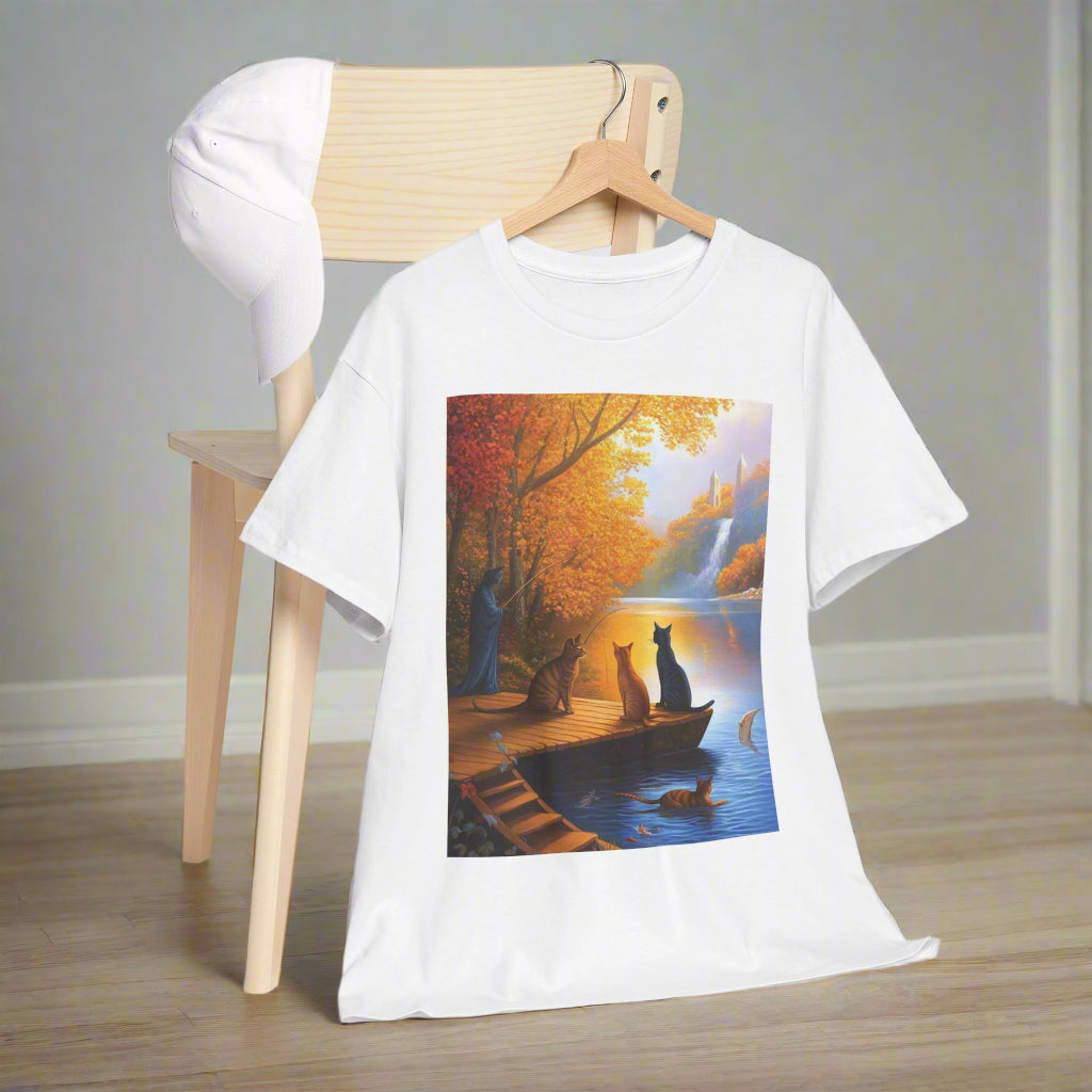 Cats at the Lake Unisex Heavy Cotton Tee