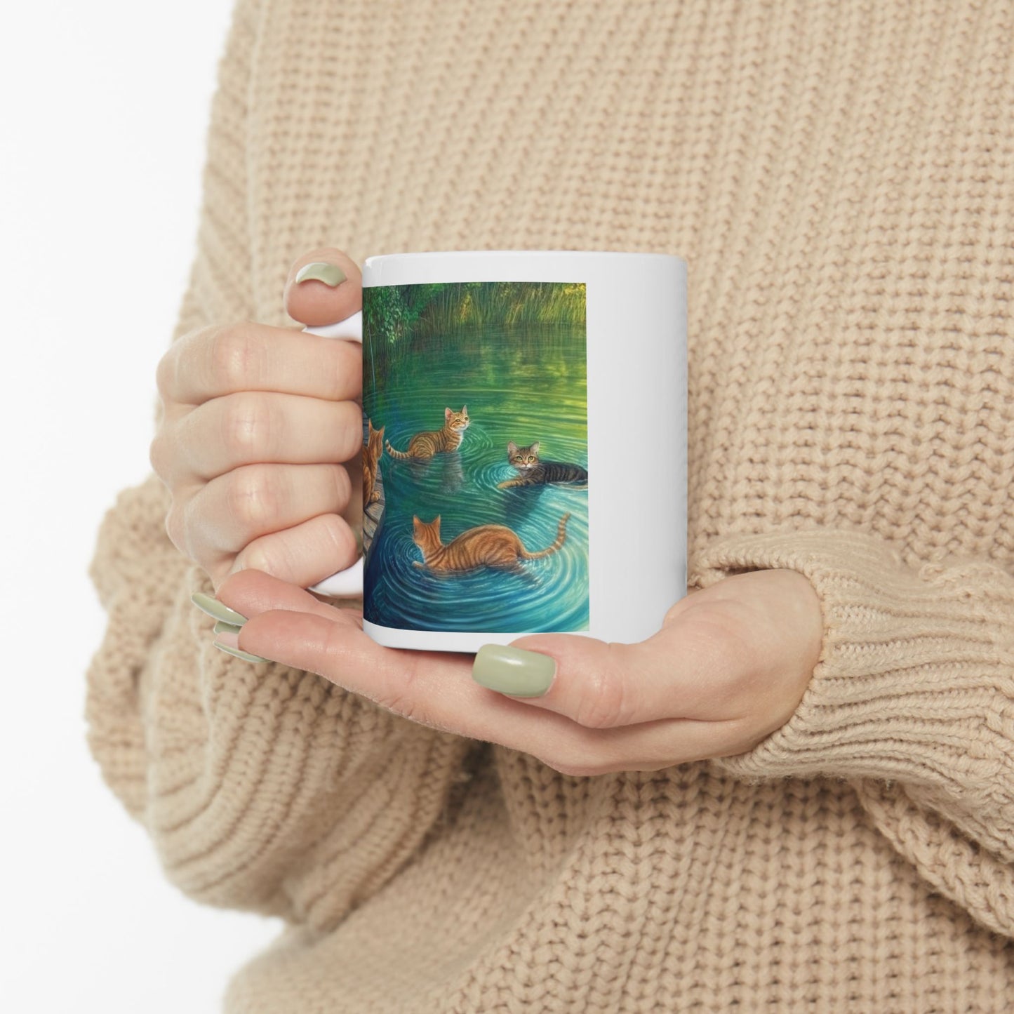 Serene Cat Lover's Ceramic Mug - 11oz & 15oz