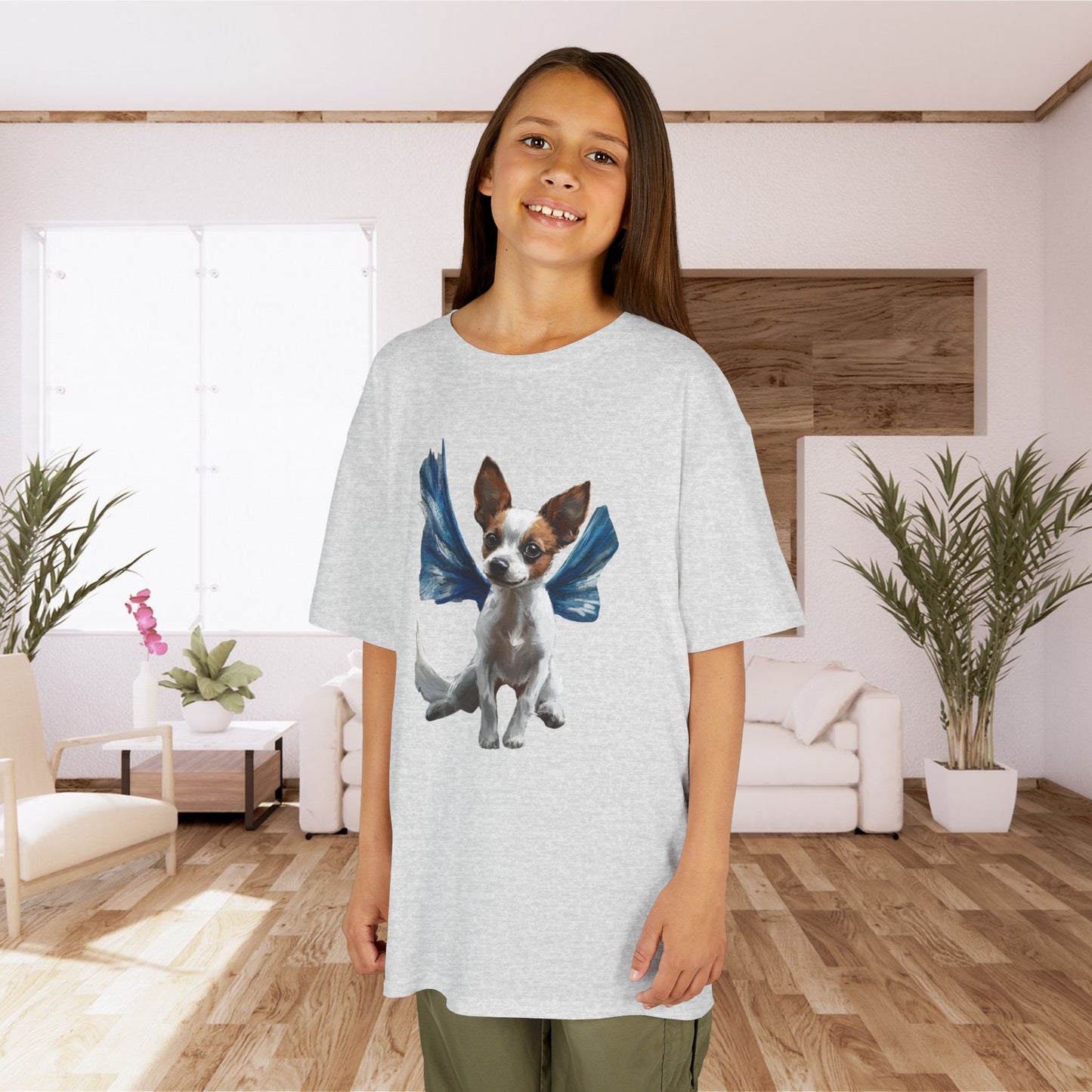 Adorable Dog Design Kids Cotton Tee