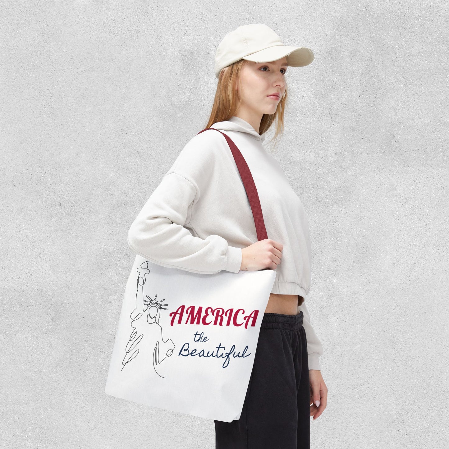 America the Beautiful Patriotic Tote Bag