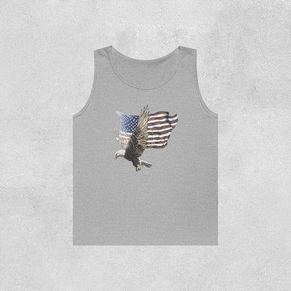 Eagle Flying Flag Heavy Cotton Tank Top
