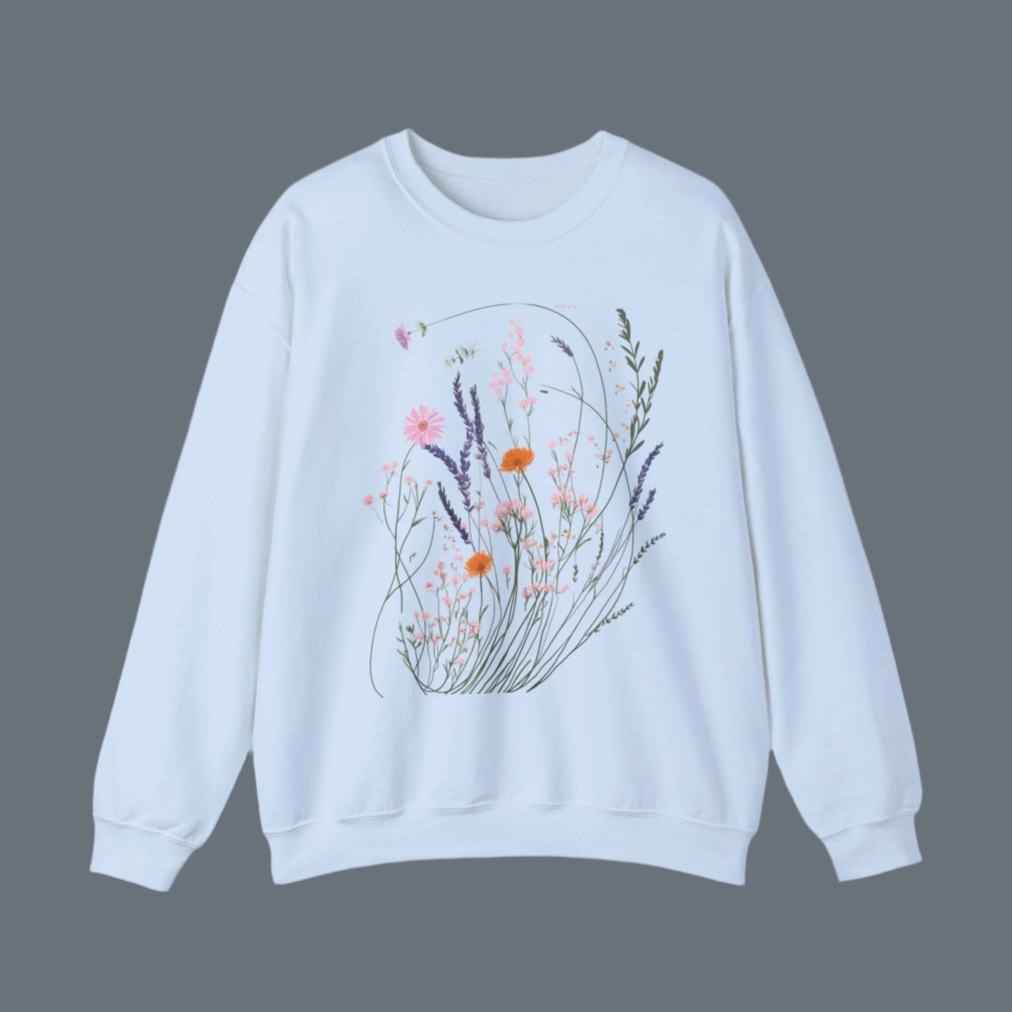 Floral Print Unisex Heavy Blend™ Crewneck Sweatshirt