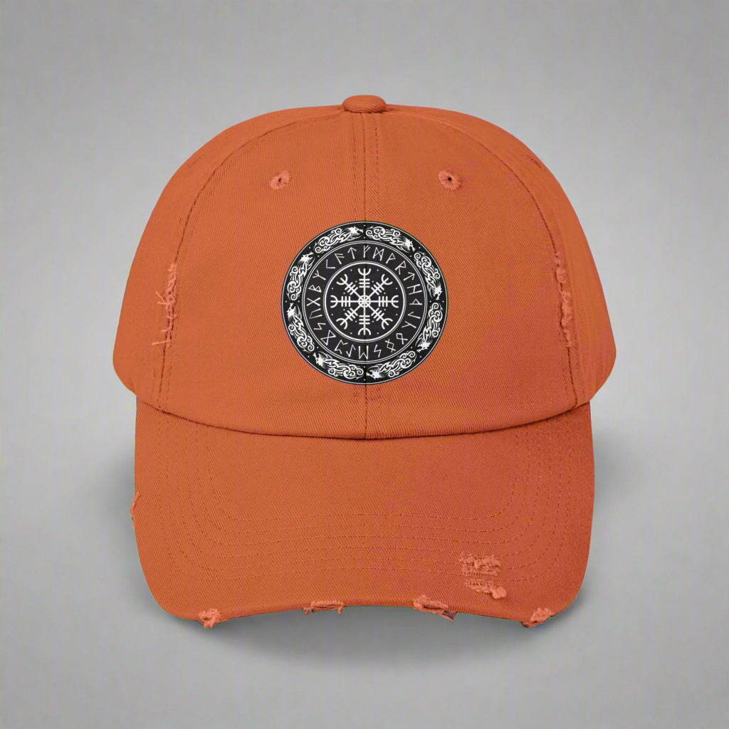 Nordic Runes Unisex Distressed Cap