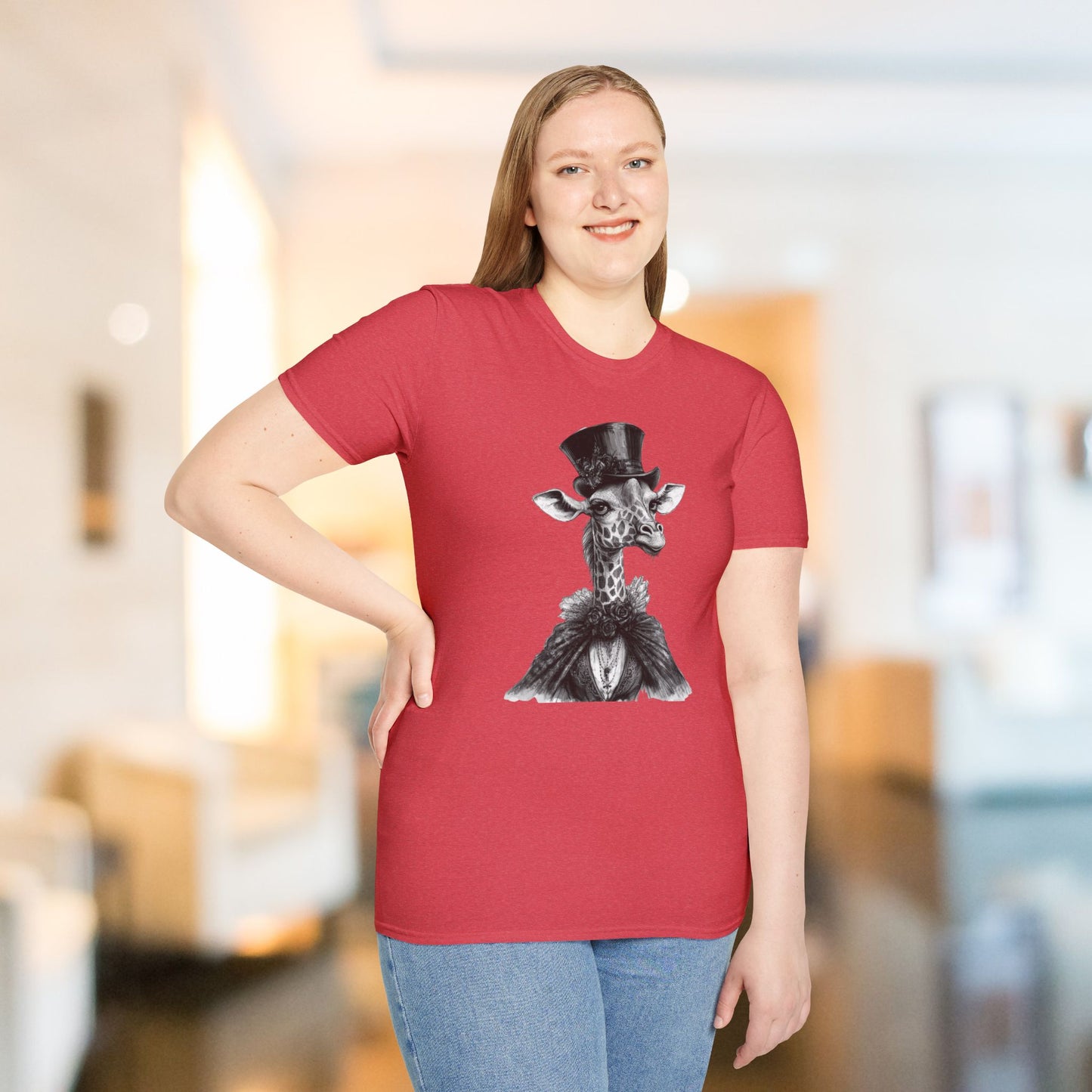 Vintage Giraffe Gentleman Softstyle T-Shirt