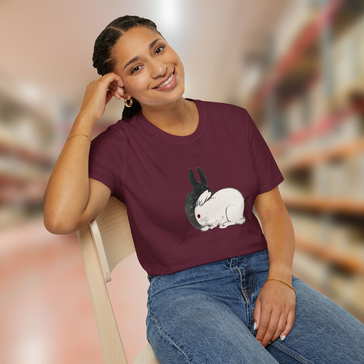 Artistic Bunny Unisex Softstyle T-Shirt