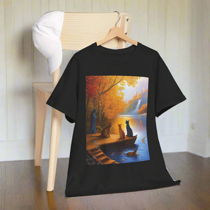 Cats at the Lake Unisex Heavy Cotton Tee