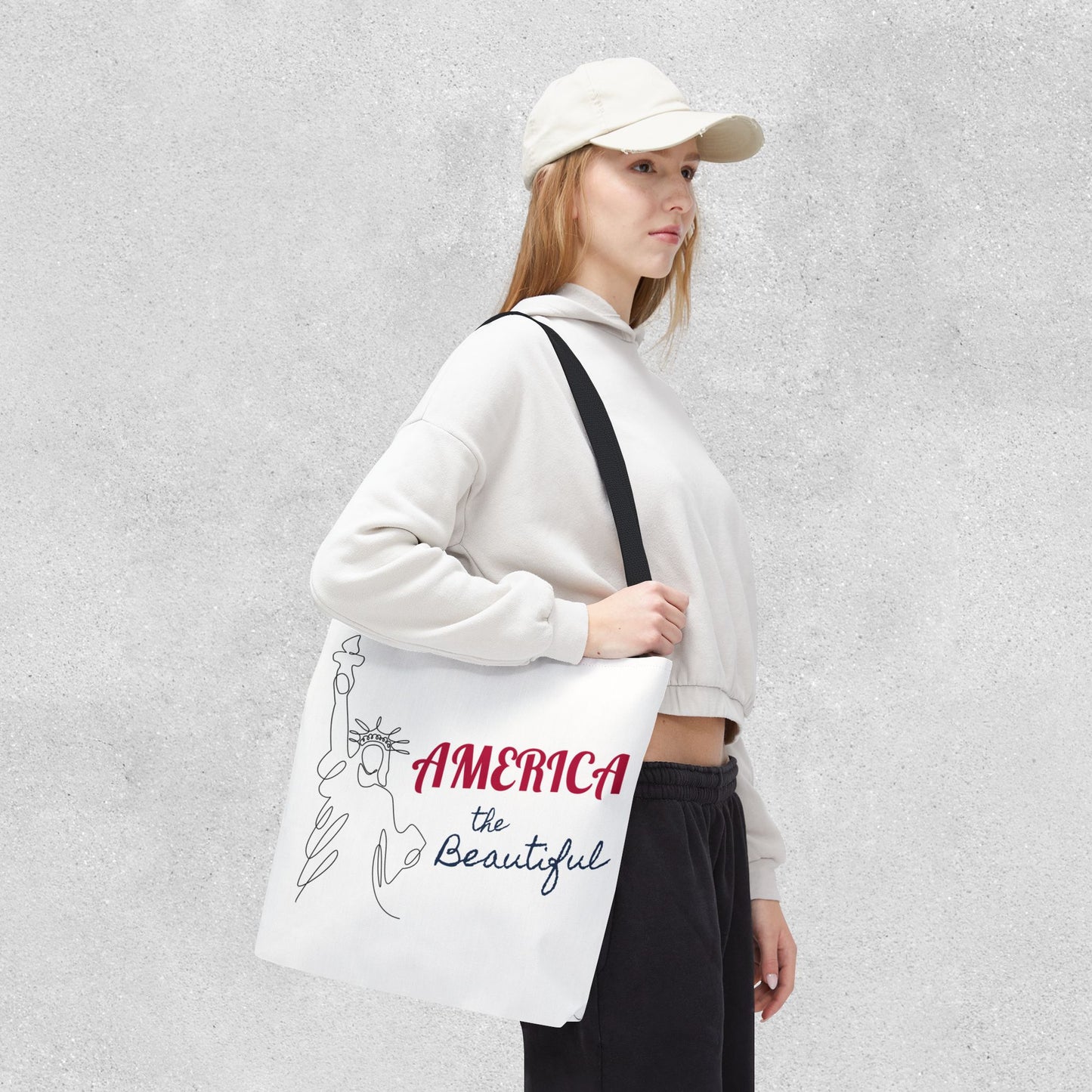 America the Beautiful Patriotic Tote Bag