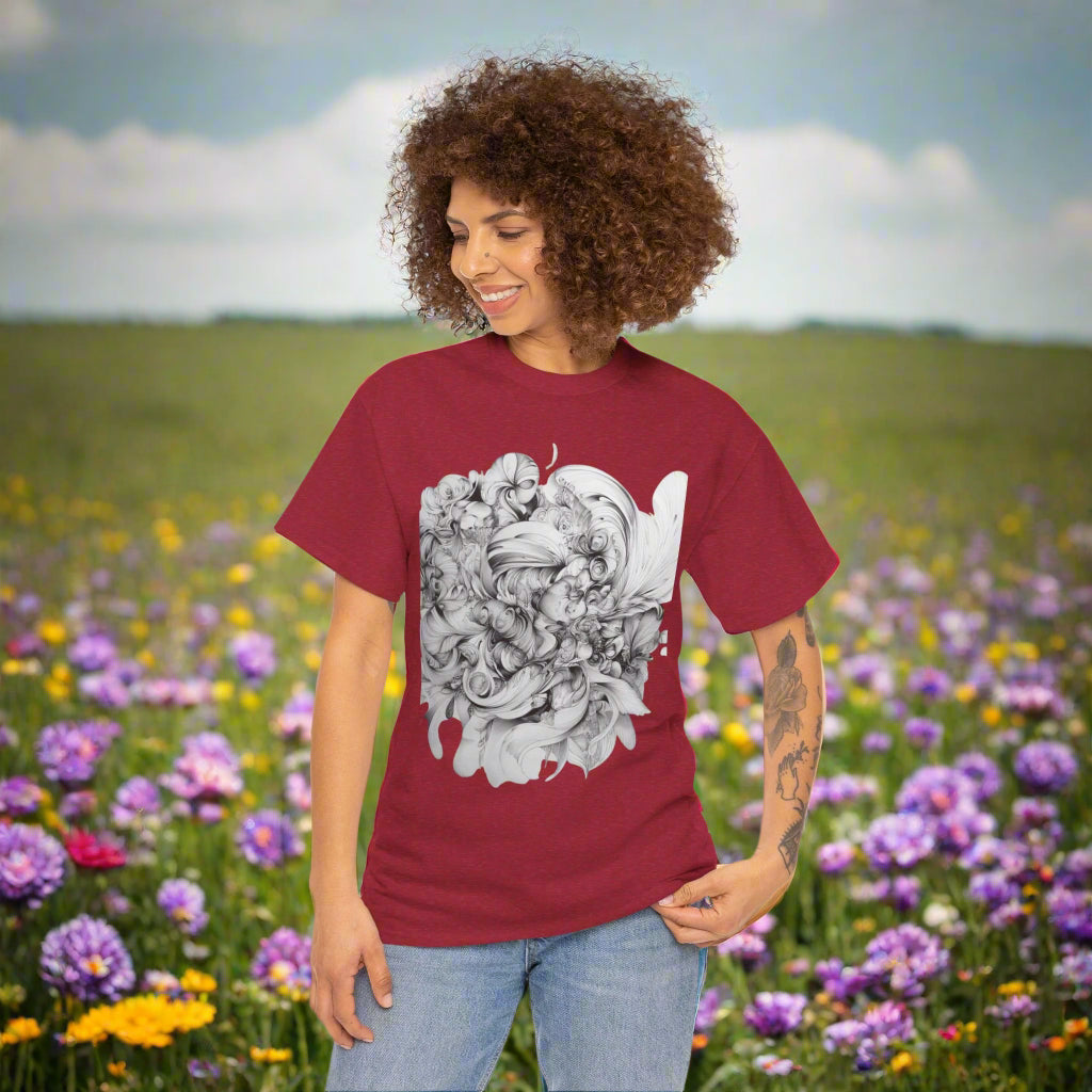 Unique Artistic Floral Unisex Heavy Cotton Tee