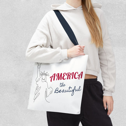 America the Beautiful Patriotic Tote Bag