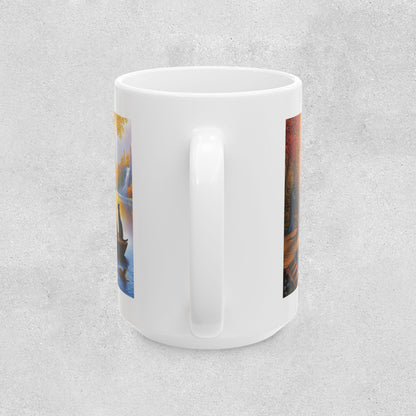 Cats at the Pond Scene Ceramic Mug - 11oz & 15oz