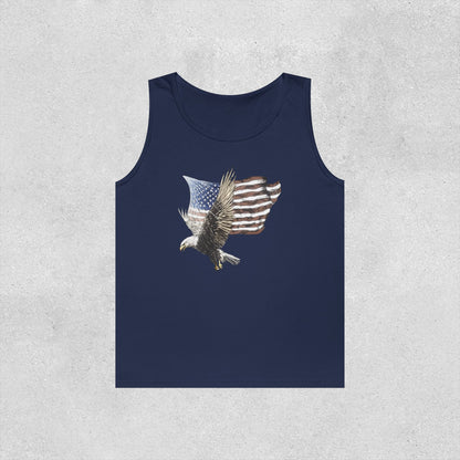 Eagle Flying Flag Heavy Cotton Tank Top