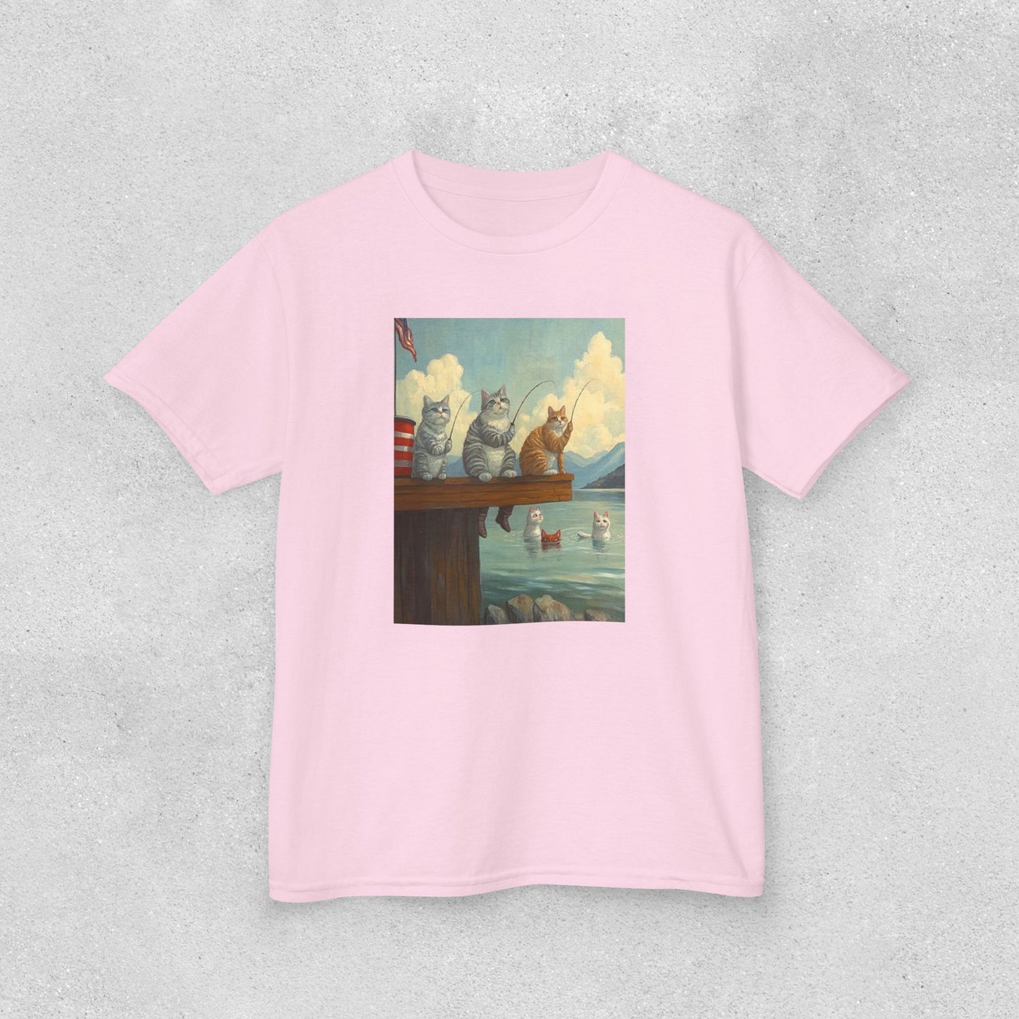 Adorable Cat Art Kids Cotton Tee