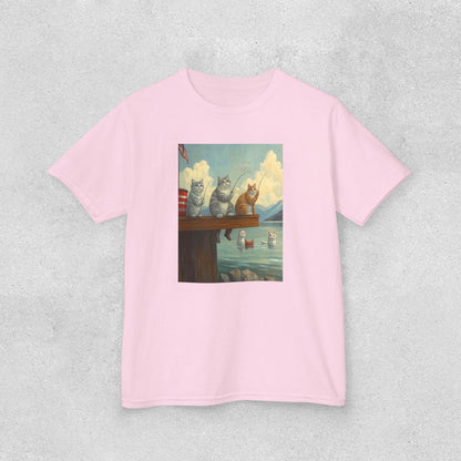 Adorable Cat Art Kids Cotton Tee