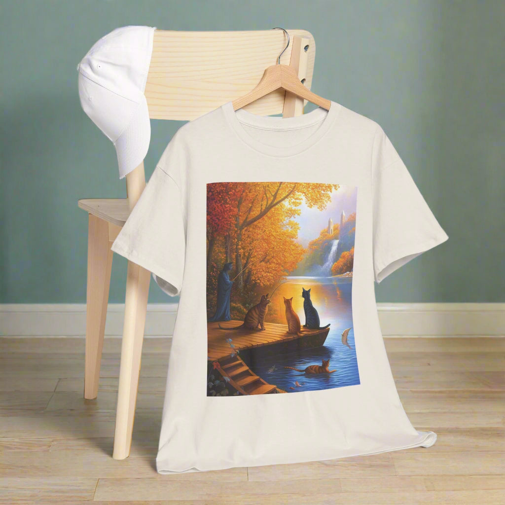 Cats at the Lake Unisex Heavy Cotton Tee
