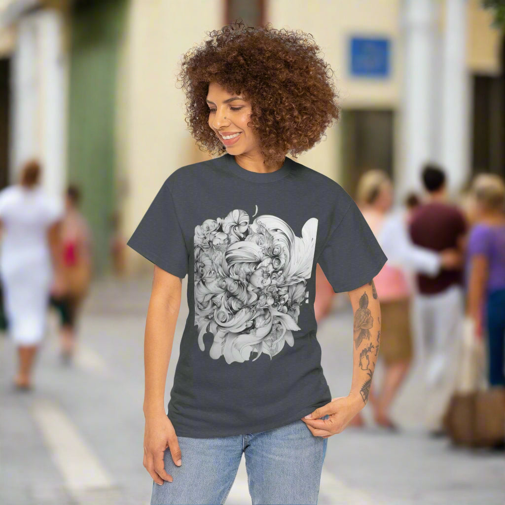 Unique Artistic Floral Unisex Heavy Cotton Tee