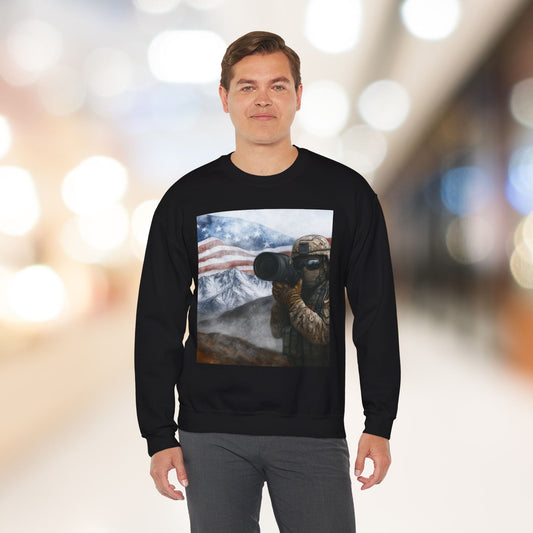 Patriotic On the Battlefield Heavy Blend™ Crewneck Sweatshirt
