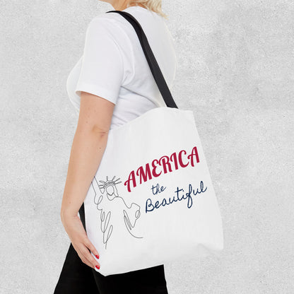 America the Beautiful Patriotic Tote Bag