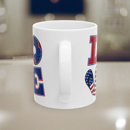 Patriotic Holiday Ceramic Mug - Love America Design