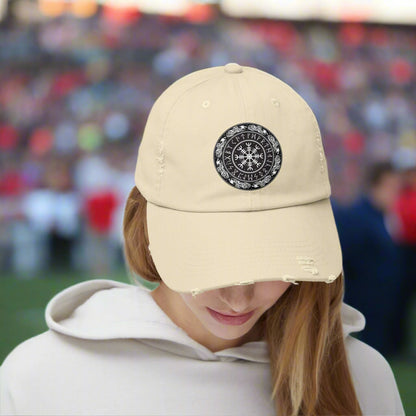 Nordic Runes Unisex Distressed Cap
