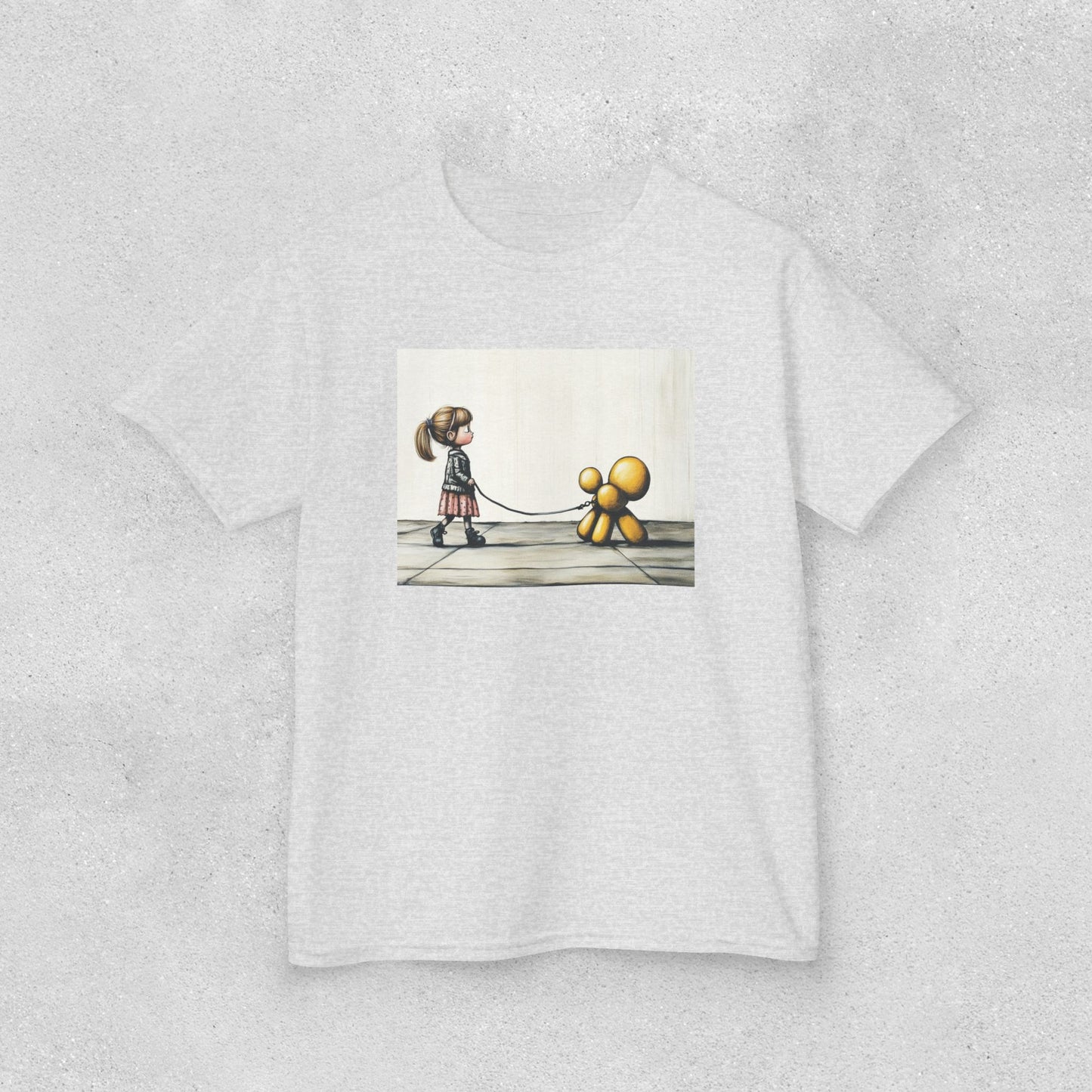 Girl Walks Her Balloon Dog Kids Heavy Cotton™ Tee