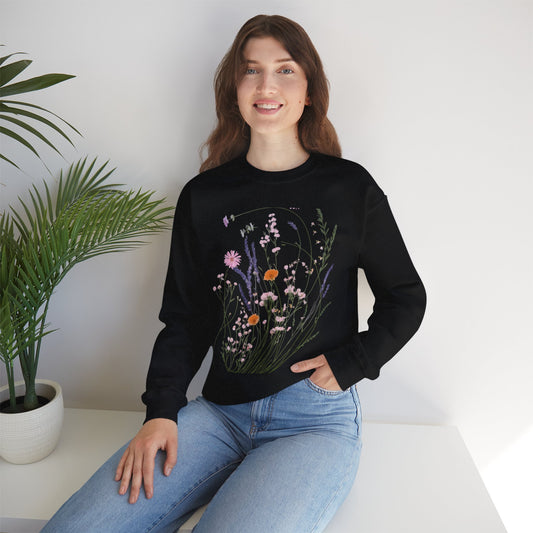 Floral Print Unisex Heavy Blend™ Crewneck Sweatshirt