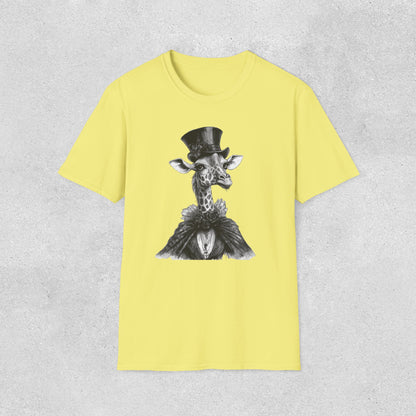 Vintage Giraffe Gentleman Softstyle T-Shirt