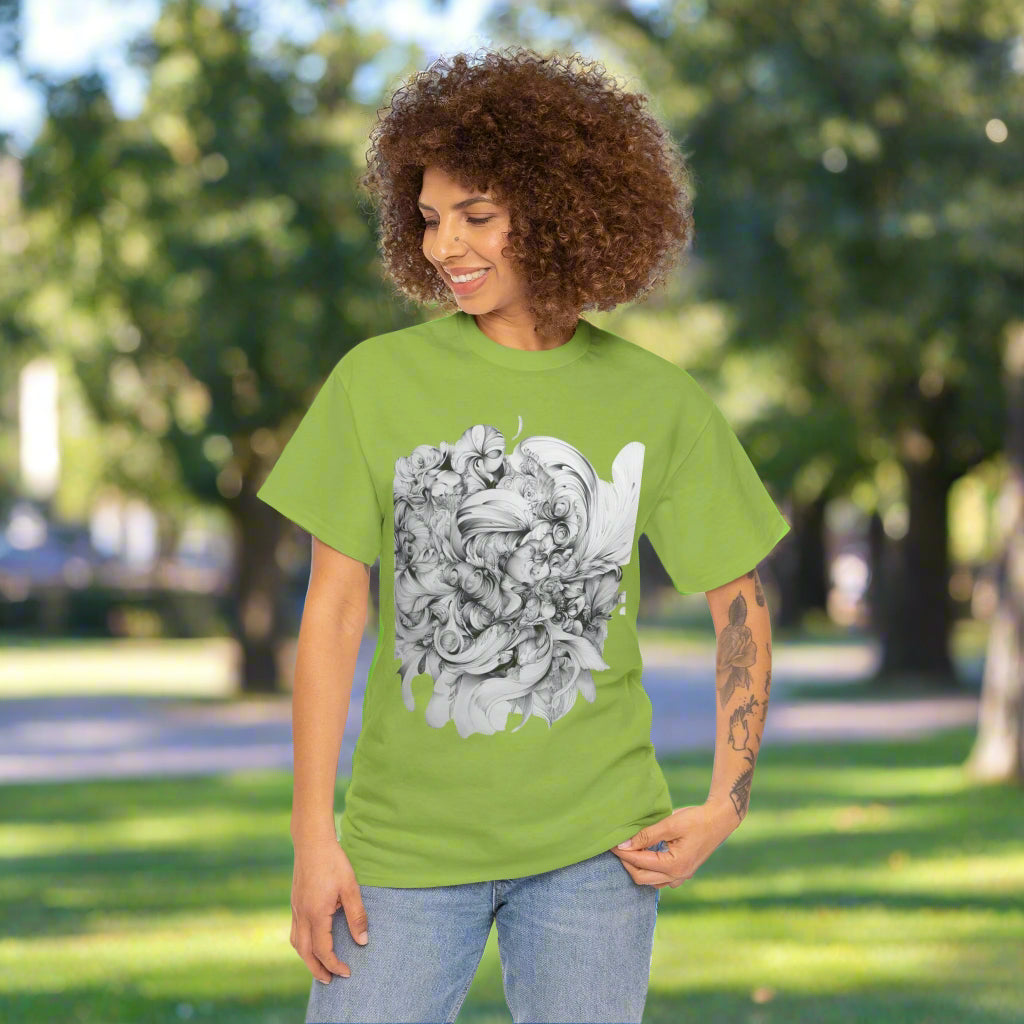 Unique Artistic Floral Unisex Heavy Cotton Tee