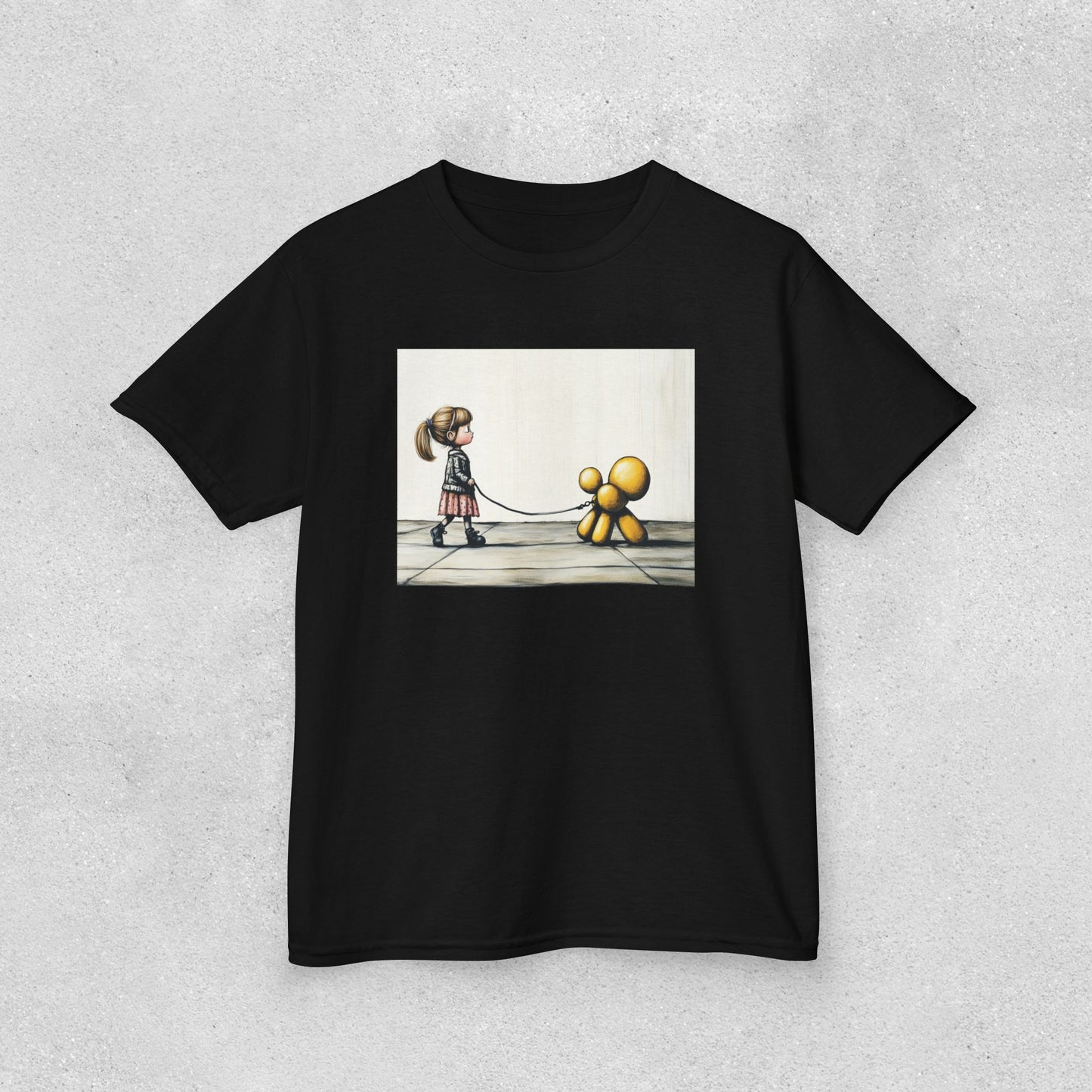 Girl Walks Her Balloon Dog Kids Heavy Cotton™ Tee